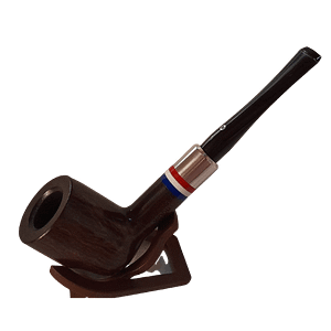 Rooibos Wood - Smooth Billiard With Blue, Red & White Inlay