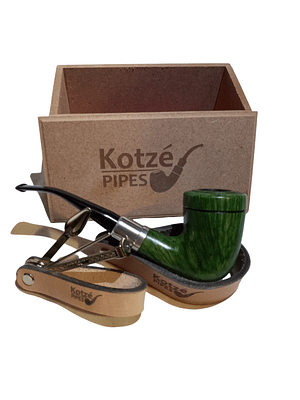 Italian Briar Green Smooth Bent Billiard