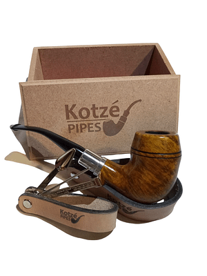 Italian Briar Honey/Yellow Smooth Bent Billiard