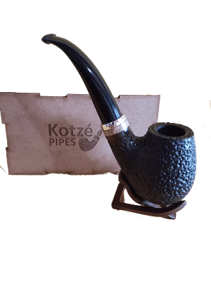 Leadwood (Hardekool) Rusticated Grizzly Jumbo Full Bent Billiard (Inspired by Boswell)