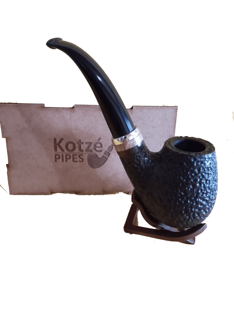 Leadwood (Hardekool) Rusticated Grizzly Jumbo Full Bent Billiard (Inspired by Boswell)
