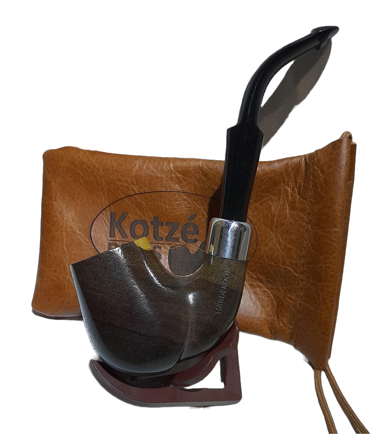 Leadwood (Hardekool) Smooth Bent Billiard with Cheek Carving 